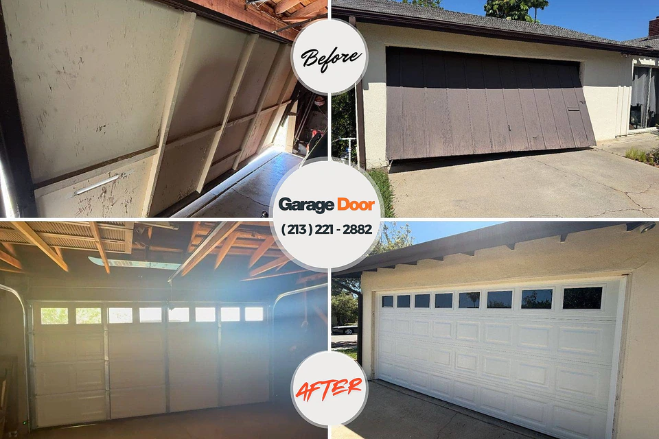 Before and after: garage door repair Kaneohe, HI